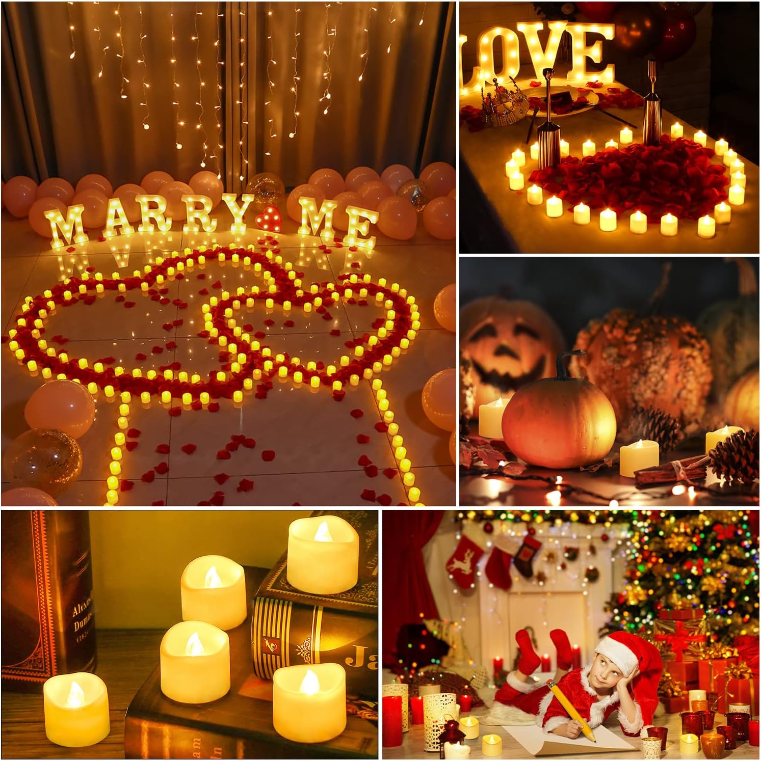14x LED Candles - Moving Flame & Real Wax - 3D Wick - Battery Operated - For Christmas and Mood Lighting - Image 5