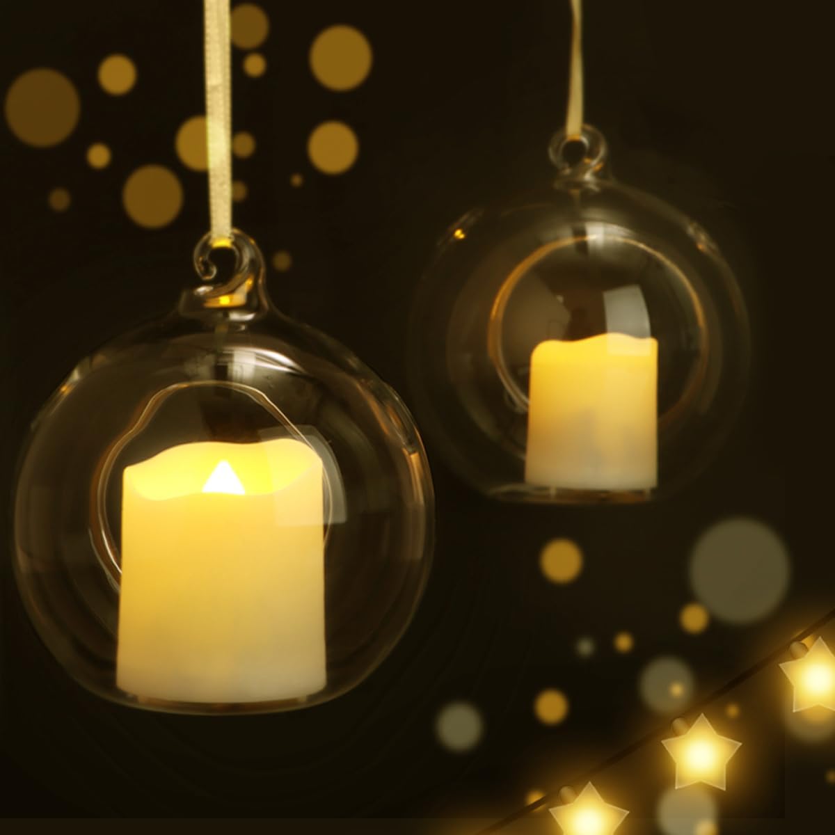 Rechargeable Tea Lights (6 Pieces) - With Charging Station and Timer - Flickering Flame - LED Candles for Parties & Decoration - White - Image 3