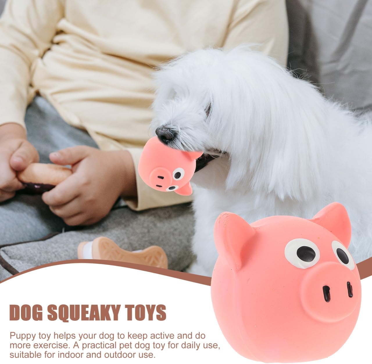 Interactive Dog Toy - Squeaky Pig Chew Toy - Beneficial for dogs and puppies - Makes playtime more fun for pets - Makes a purring sound - Image 5