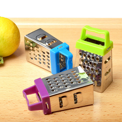 Mini cheese grater - Four-sided grater - Stainless steel slicer - Multifunctional vegetable cutter - Kitchen gadget - Lemon zester - A green - Image 3