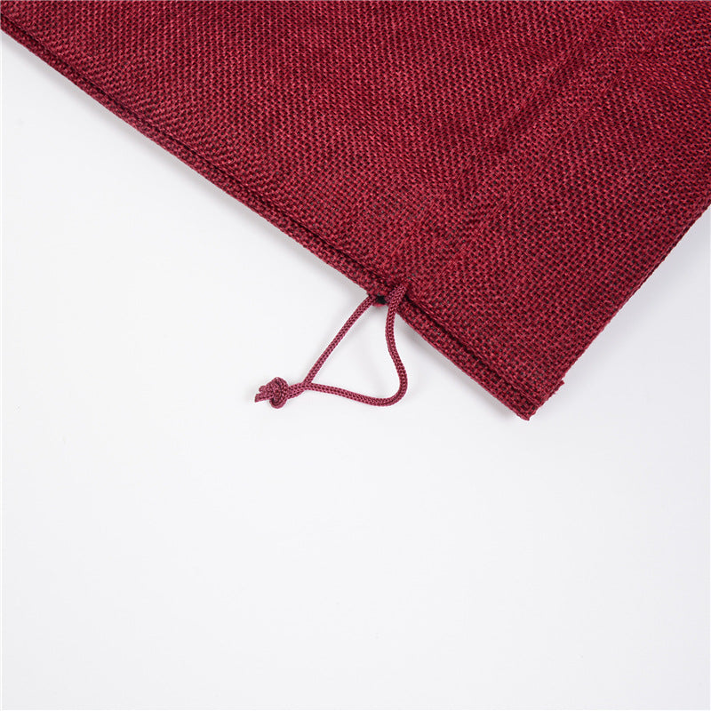 Linen wine bags - jute wine bags - blind tasting - drawstring bags - wine bottle protectors - 10 pieces - red - Image 3
