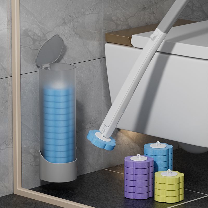 Toilet brush - Replacement brush heads - Replaceable toilet brush set - Highly effective cleaning - Suitable for bathrooms and toilets -40*10cm- Hygienic and convenient (Ocean Blue) - Image 5