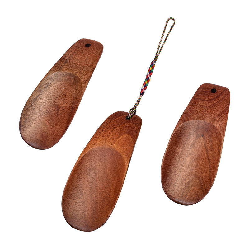 Shoehorn - Wooden Mini Shoehorn - Portable Shoe Helper - Japanese Design - Compact - With Braided Wrist Strap - Suitable for Children - Image 4