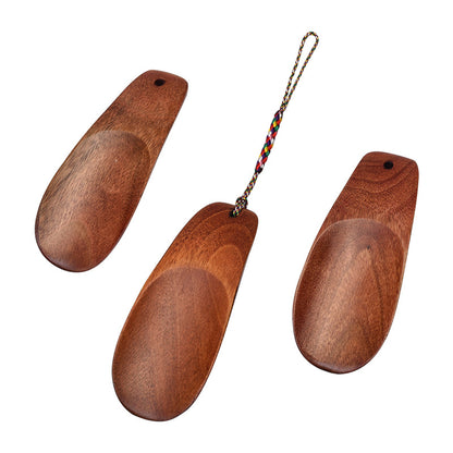 Shoehorn - Wooden Mini Shoehorn - Portable Shoe Helper - Japanese Design - Compact - With Braided Wrist Strap - Suitable for Children - Image 4
