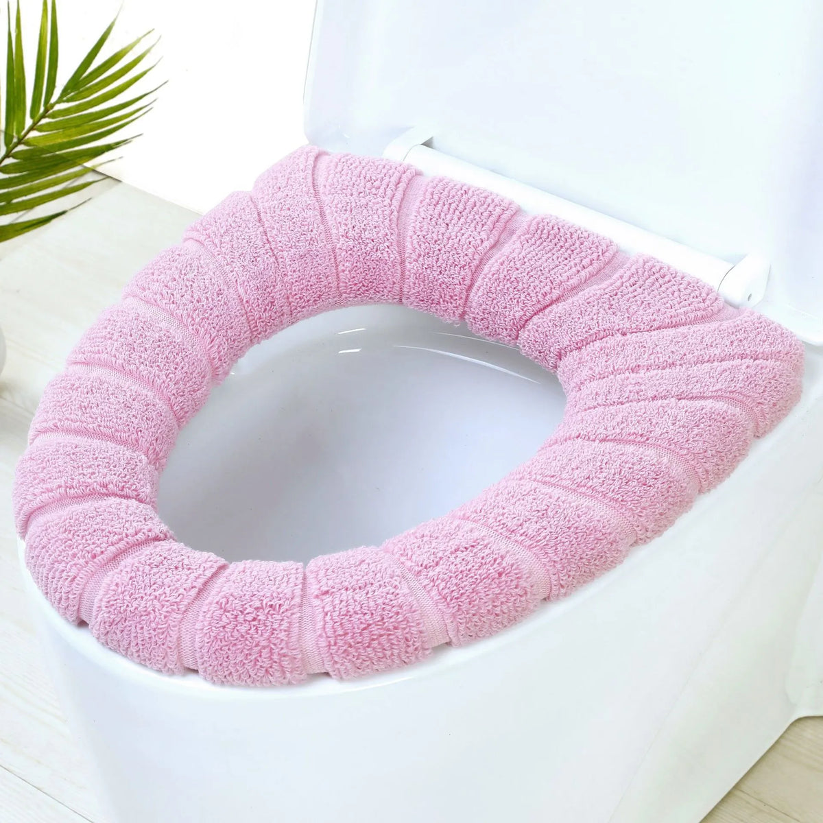 4 Pack Soft Toilet Seat Covers with Thick O-Shape Cushions, Removable Washable Warm Pads for Standard Toilet Seats, Multicolour - Image 2