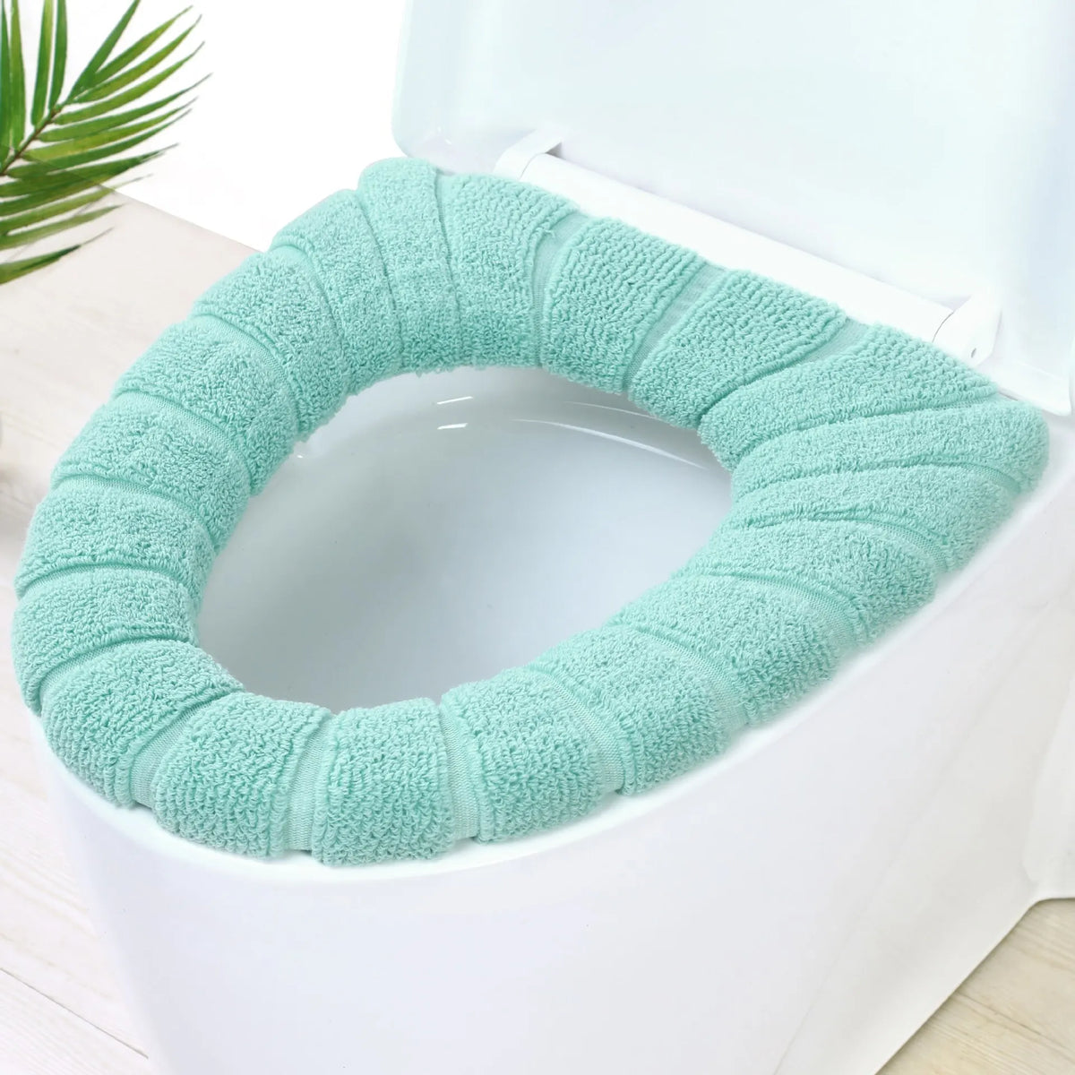 4 Pack Soft Toilet Seat Covers with Thick O-Shape Cushions, Removable Washable Warm Pads for Standard Toilet Seats, Multicolour - Image 3