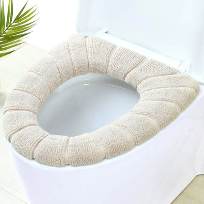 4 Pack Soft Toilet Seat Covers with Thick O-Shape Cushions, Removable Washable Warm Pads for Standard Toilet Seats, Multicolour - Image 4
