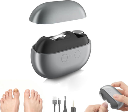 Nail Clipper - Simple Nail Clipper - Electric Nail Clipper for Seniors - Electric Toenail Clipper for Thick Nails - Nail Care Tool with LED Lights - Designed for People with Limited Mobility - Gray