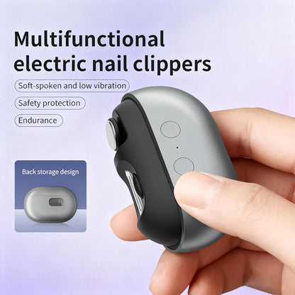 Nail Clipper - Simple Nail Clipper - Electric Nail Clipper for Seniors - Electric Toenail Clipper for Thick Nails - Nail Care Tool with LED Lights - Designed for People with Limited Mobility - Gray - Image 4