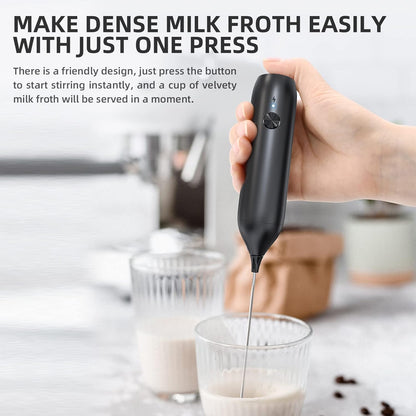Milk Frother - Electric Hand Milk Frother - Rechargeable Mini Beverage Blender - Hand Milk Frother - With Stainless Steel Blender - Suitable for Milk, Coffee, Latte, Matcha, Black - Image 4