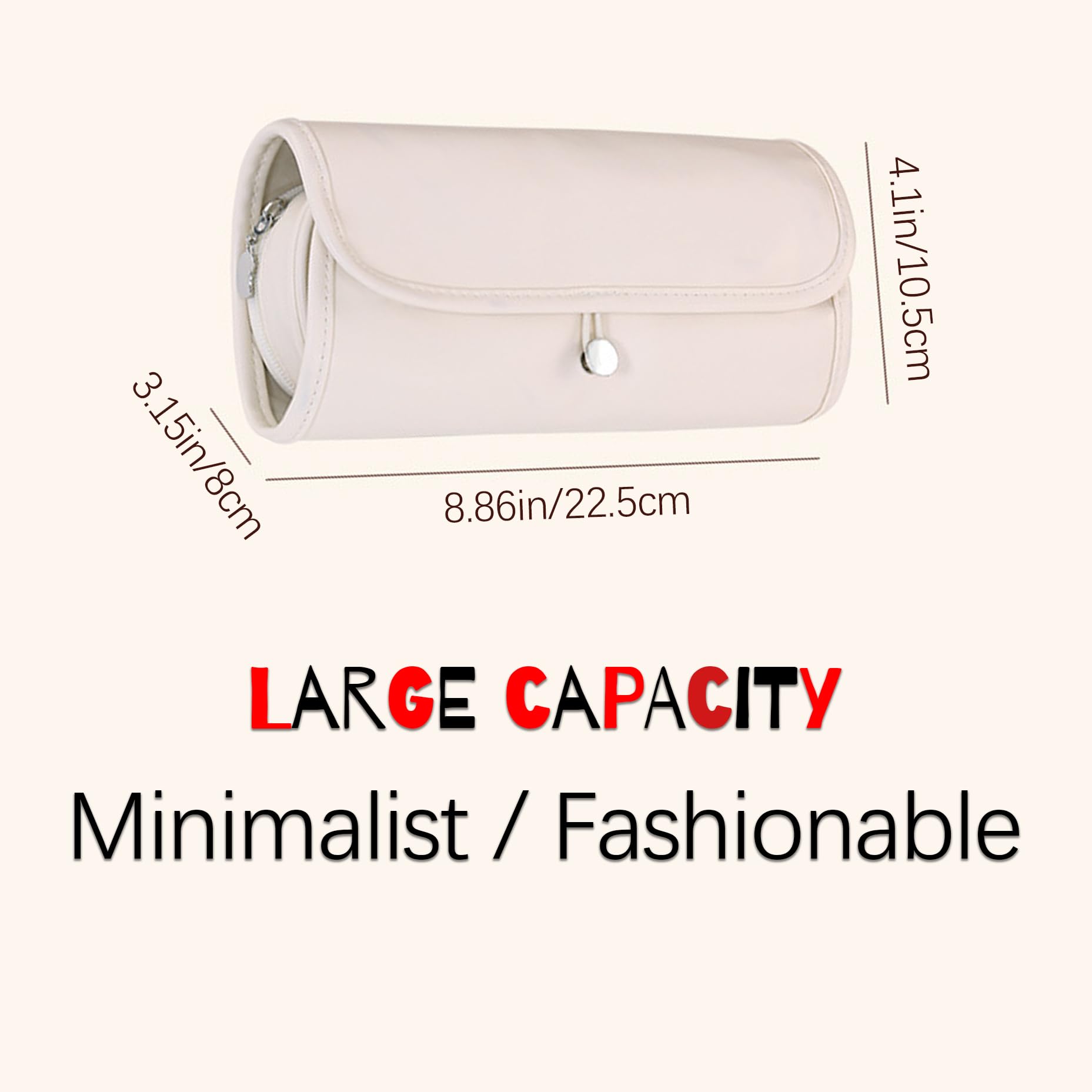 Women's Toiletry Bag - Make Up Bag - Cosmetic Bag - Travel Toiletry Bag - Roll Up Toiletry Bag - Make Up Organizer - Travel Case - Travel Organizer - Make Up Case - Make Up Bag - Luggage Organizer - Cosmetic Case - Toiletry Bag - Beige - 1 Piece - Image 2
