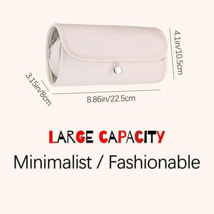 Foldable Toiletry Bag, Water-Resistant PU Leather Cosmetic Organiser with Zipped Compartments for Makeup, Skincare and Travel, Grey - Image 2