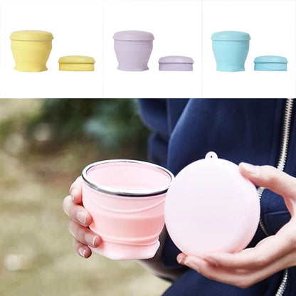 1pcs Water Bottle - Collapsible Cup - Silicone Collapsible Travel Mug, Reusable, Portable, Foldable Design, Outdoor, Hot and Cold Drinks, Hiking, Camping(Purple) - Image 3