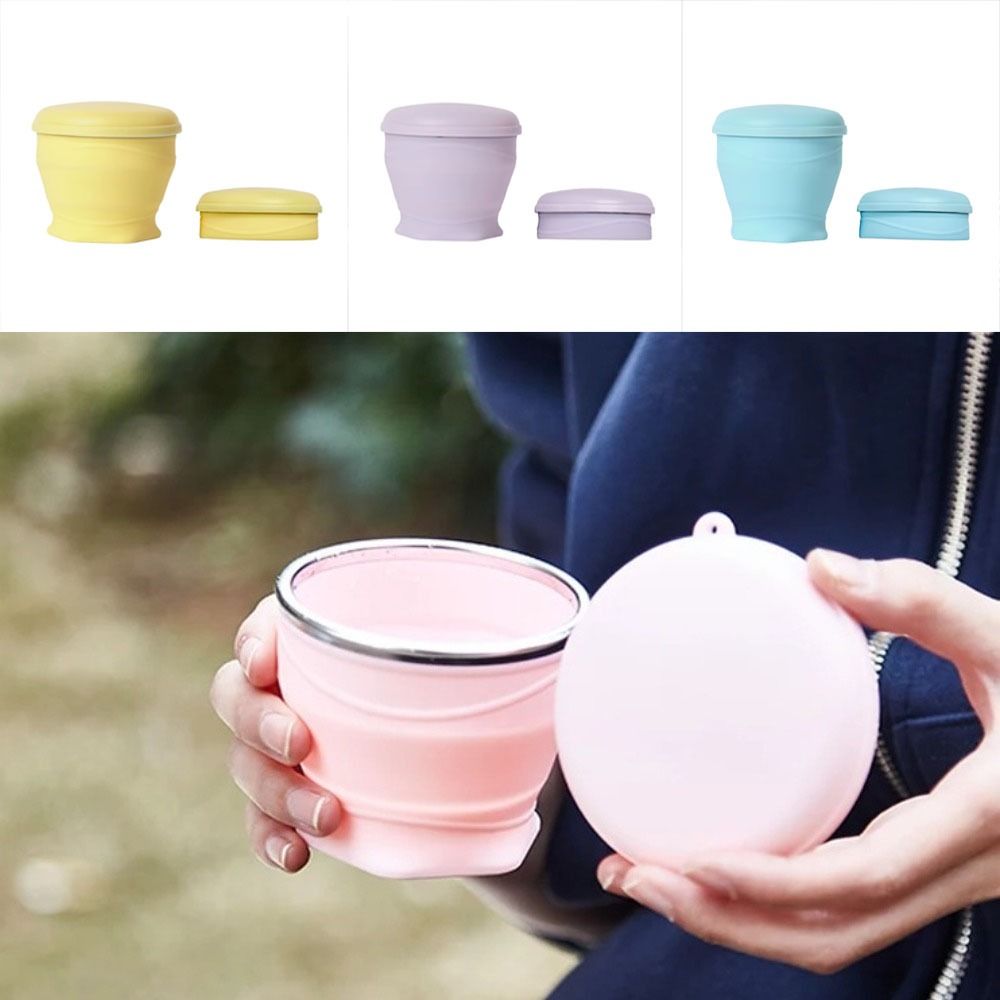 1pcs Water Bottle - Collapsible Cup - Silicone Collapsible Travel Mug, Reusable, Portable, Foldable Design, Outdoor, Hot and Cold Drinks, Hiking, Camping(Gray） - Image 3