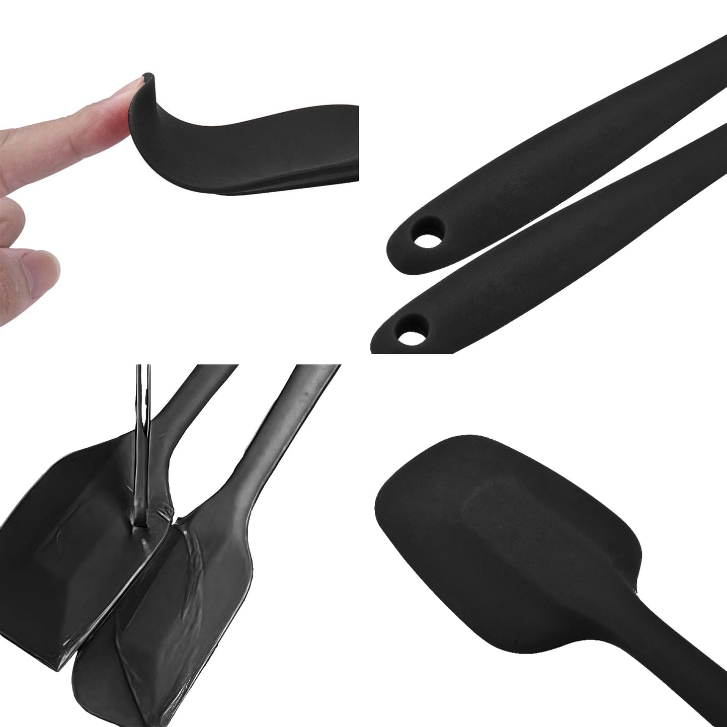 Baking - Silicone Spatulas - Set of 6 Silicone Spatulas, Heat Resistant up to 600°F, Food Safe, BPA Free, Flexible, Suitable for Frying Eggs, Burgers and Pancakes（Red） - Image 3