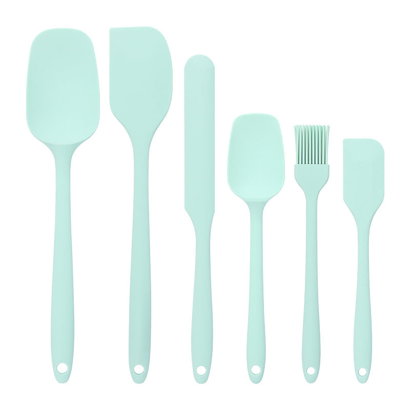 Baking - Silicone Spatulas - Set of 6 Silicone Spatulas, Heat Resistant up to 600°F, Food Safe, BPA Free, Flexible, Suitable for Frying Eggs, Burgers and Pancakes（Blue）