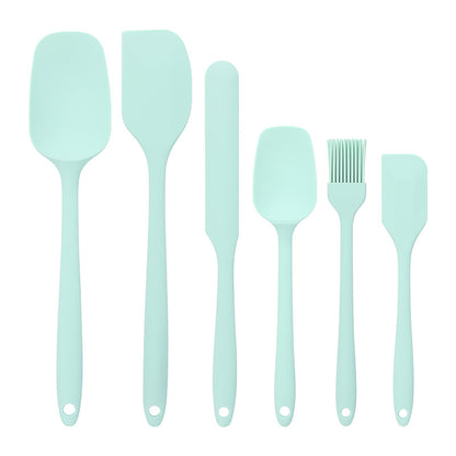 Baking - Silicone Spatulas - Set of 6 Silicone Spatulas, Heat Resistant up to 600°F, Food Safe, BPA Free, Flexible, Suitable for Frying Eggs, Burgers and Pancakes（Blue）