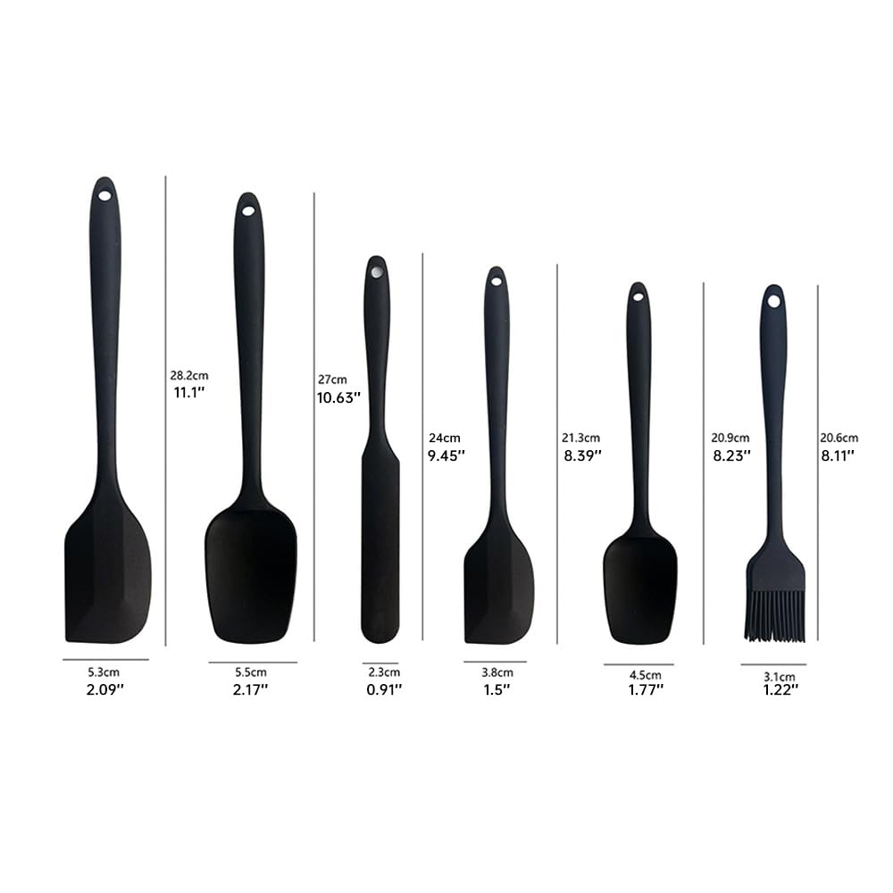 Baking - Silicone Spatulas - Set of 6 Silicone Spatulas, Heat Resistant up to 600°F, Food Safe, BPA Free, Flexible, Suitable for Frying Eggs, Burgers and Pancakes（Blue） - Image 2
