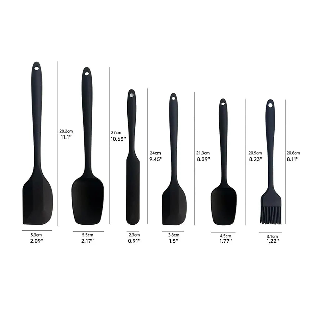 6 Pieces Silicone Spatula Set, Heat-Resistant BPA-Free Cooking and Baking Utensils for Eggs, Pancakes and Non-Stick Pans, Blue - Image 2
