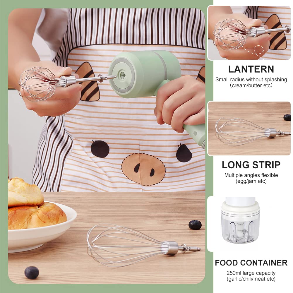 Hand Mixer Electric - Food Chopper - Onion Cutter - Food Processor - Multi-Chopper - Vegetable Cutter - Kitchen Mixer - Whisk - Cordless - Rechargeable - Garlic Cutter - Cream Whipper - Mini Blender - Baking Utensils - White - 1 Piece - Image 4