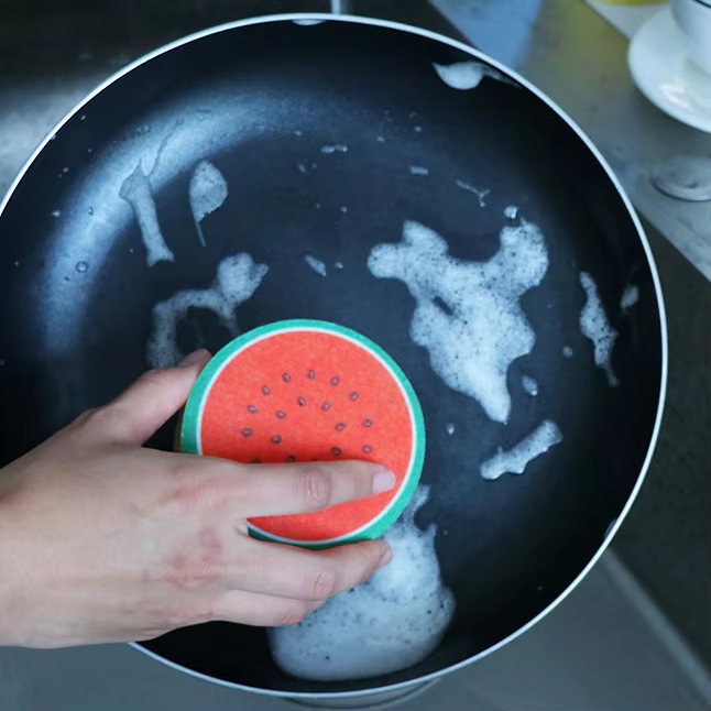 Kitchen Cleaning Sponge | Thick scouring pad | Suitable for dishes, pans, and fruit bowls | Powerful cleaning, durable, and long-lasting(kiwi) - Image 3
