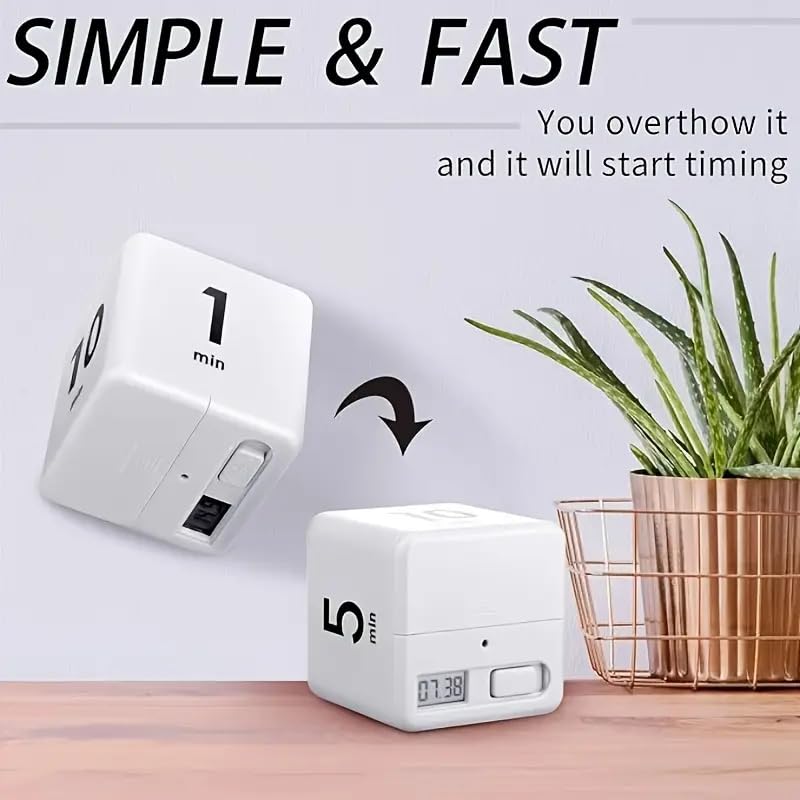 Kitchen Timer - Timer - Cube Timer - Flip Timer - Digital Kitchen Timer - Pomodoro Timer - Time Management - Study Timer - Visual Timer - Kitchen Timer - Countdown - Desk Accessories - Kitchen Timers - Gravity Timer - Black - 1 Piece - Image 6
