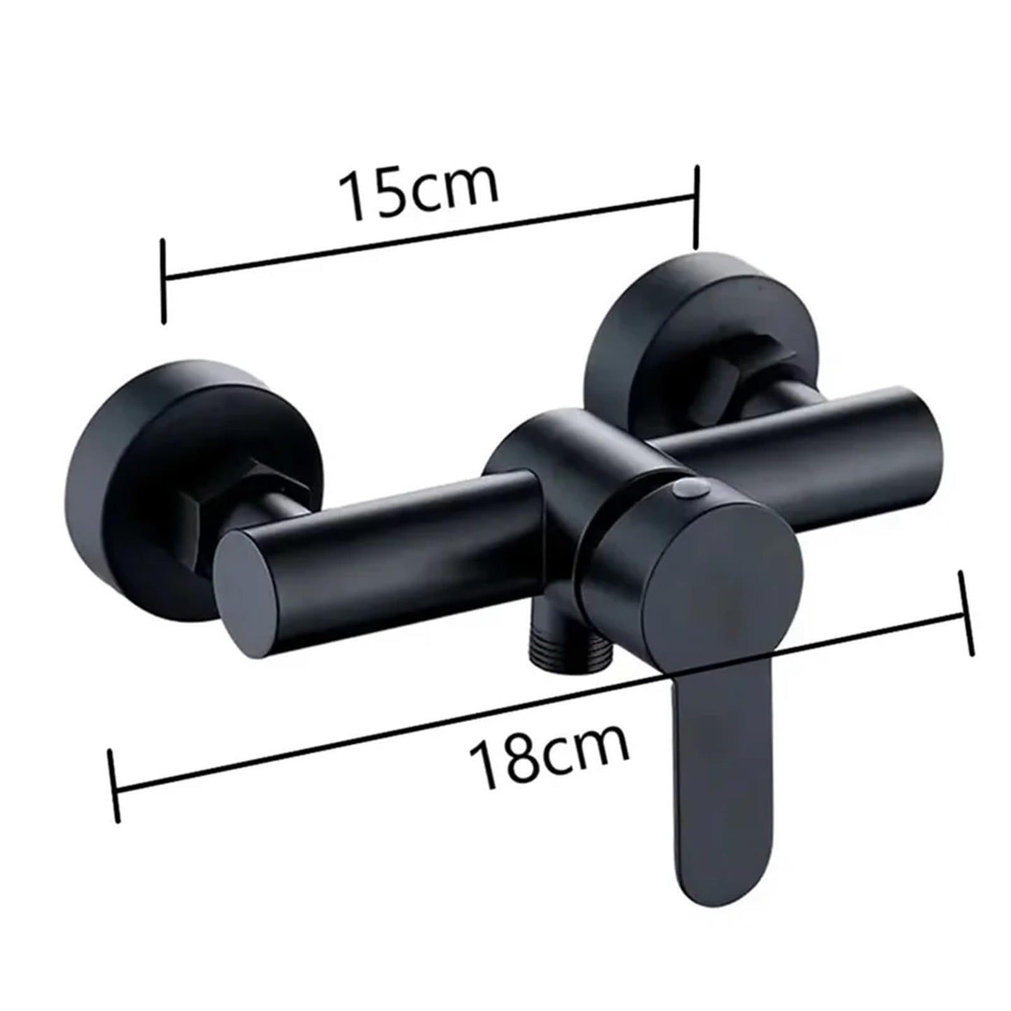 Shower tap - Shower mixer - Matte black - Bathroom tap - Surface-mounted - Single lever mixer - Shower tap - Sanitary - Bathroom accessories - Shower mixer - Modern design - Black - 1 piece - Image 2