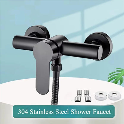 Shower tap - Shower mixer - Matte black - Bathroom tap - Surface-mounted - Single lever mixer - Shower tap - Sanitary - Bathroom accessories - Shower mixer - Modern design - Black - 1 piece - Image 3
