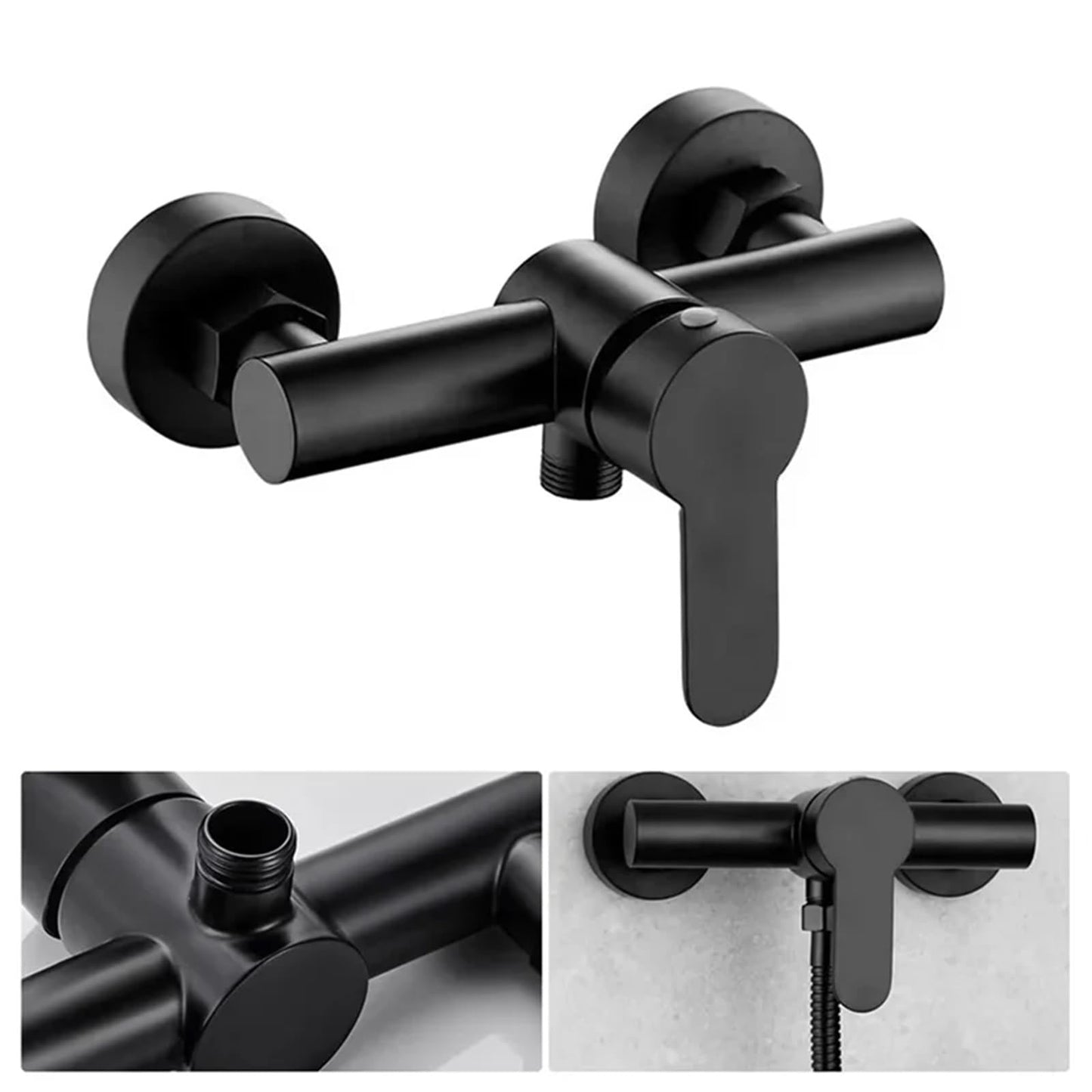 Shower tap - Shower mixer - Matte black - Bathroom tap - Surface-mounted - Single lever mixer - Shower tap - Sanitary - Bathroom accessories - Shower mixer - Modern design - Black - 1 piece - Image 6