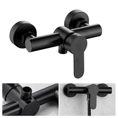 Shower tap - Shower mixer - Matte black - Bathroom tap - Surface-mounted - Single lever mixer - Shower tap - Sanitary - Bathroom accessories - Shower mixer - Modern design - Black - 1 piece - Image 6