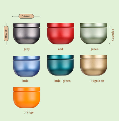 Tea Box - Portable Mini Tea Caddy, Large Tea Storage Container, Small Round Tin Coffee Caddy - Image 4