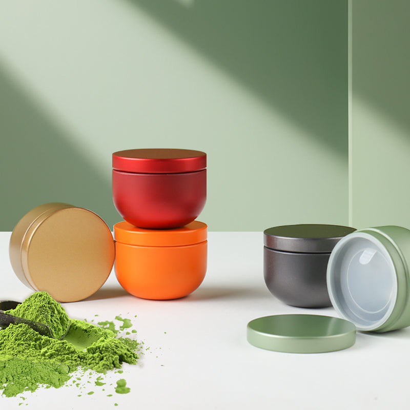 Tea Box - Portable Mini Tea Caddy, Large Tea Storage Container, Small Round Tin Coffee Caddy - Image 3