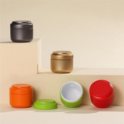 Tea Box - Portable Mini Tea Caddy, Large Tea Storage Container, Small Round Tin Coffee Caddy - Image 6