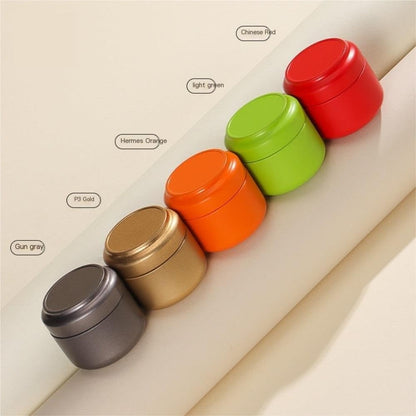 Tea Box - Portable Mini Tea Caddy, Large Tea Storage Container, Small Round Tin Coffee Caddy - Image 7