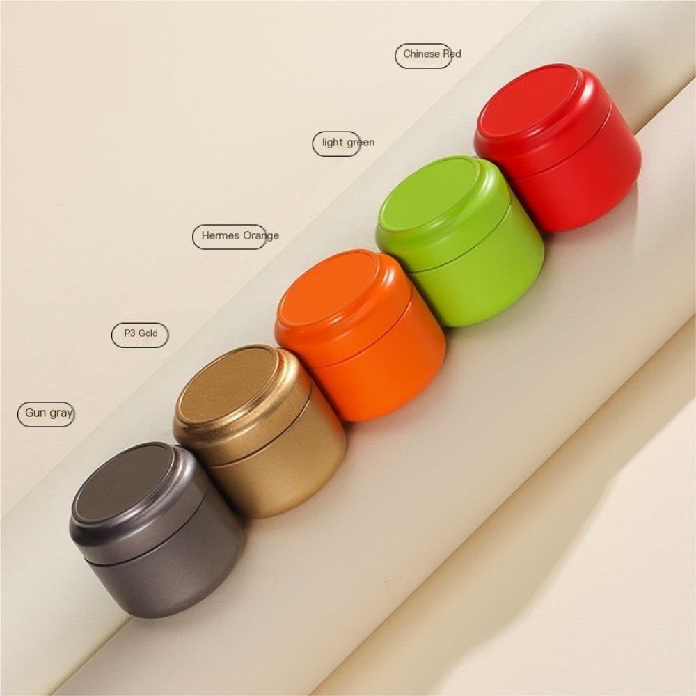 Tea Box - Portable Mini Tea Caddy, Large Tea Storage Container, Small Round Tin Coffee Caddy - Image 7