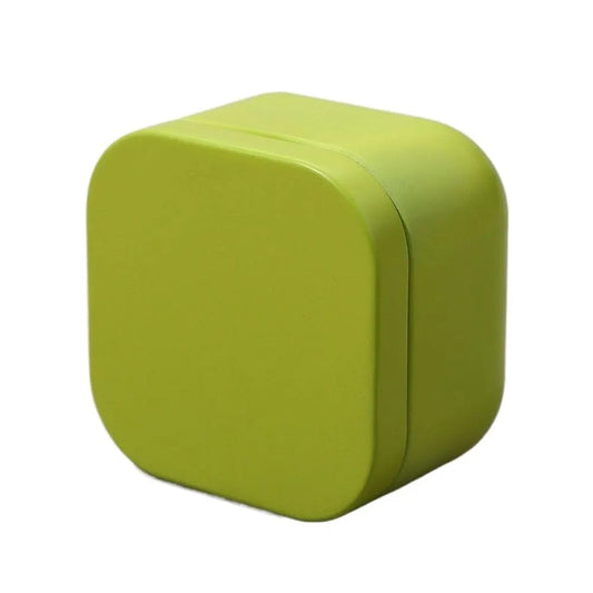 Square Metal Tea Caddy with Secure Lid for Loose Leaf Tea, Coffee, Sweets and Small Dry Goods, Compact Kitchen Storage Tin, Light Green