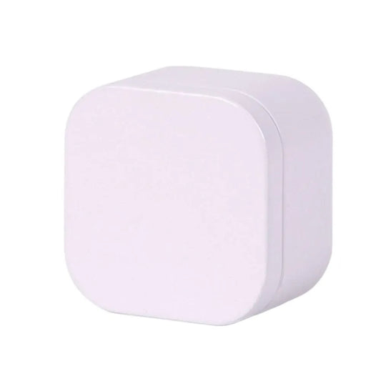 Square Metal Tea Caddy with Secure Lid for Loose Leaf Tea, Coffee, Sweets and Small Dry Goods, Compact Kitchen Storage Tin, Light Lavender