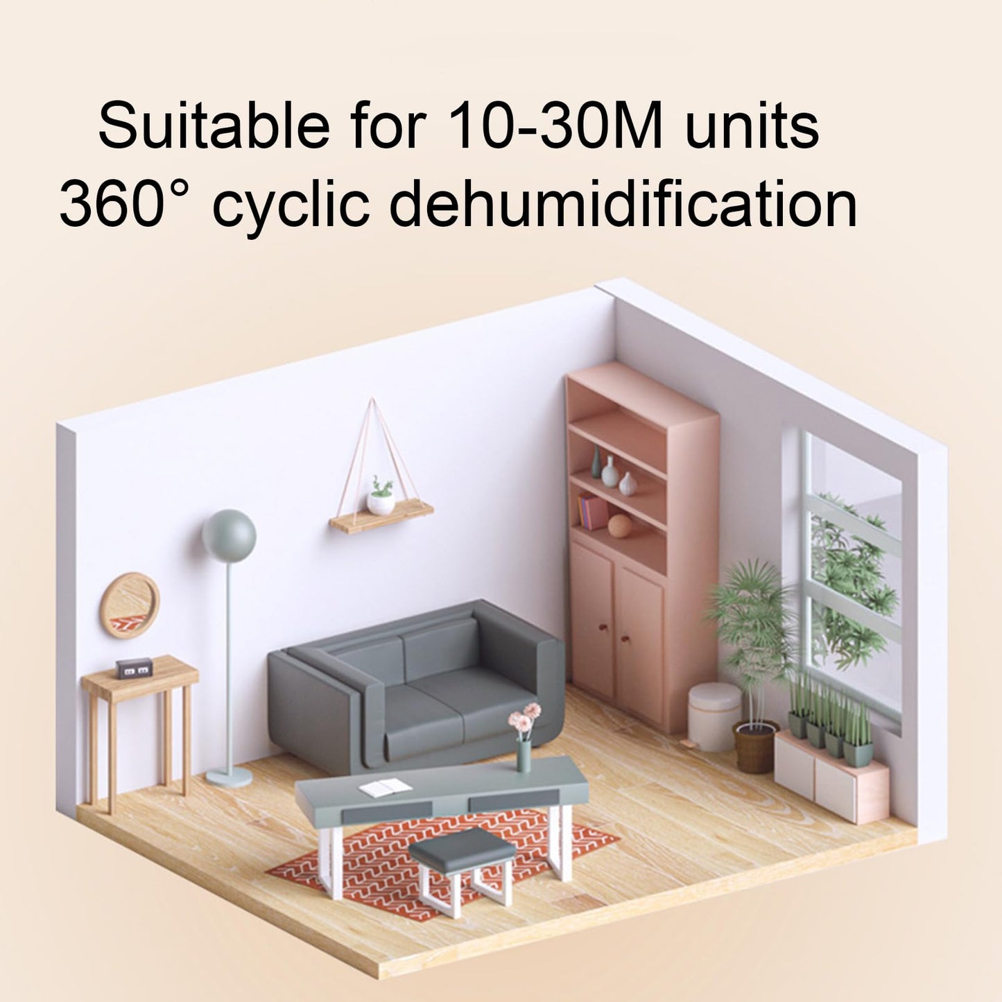Dehumidifier - has a transparent 1-liter water tank, is quiet in use, and has an automatic shut-off function. It is suitable for indoor spaces such as basements, bathrooms, campers, and wardrobes. - Image 6