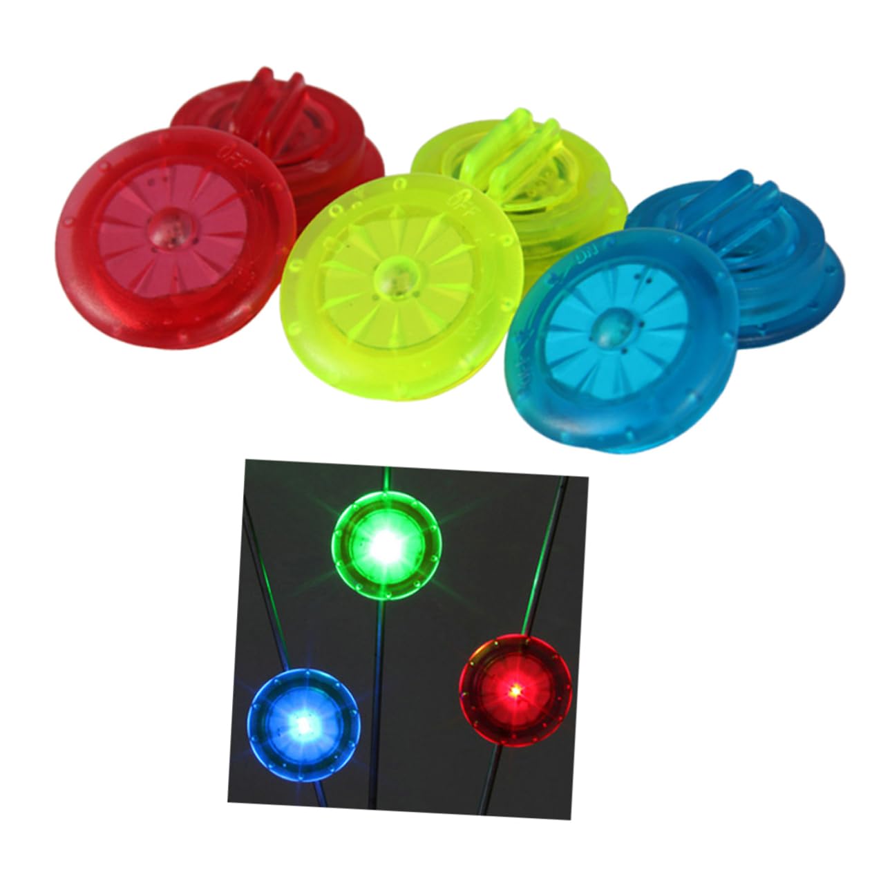Running lights - Bicycle lights - LED Clip - Dog light - Spoke lights - Running light - Walking lights - Signal light - For running & cycling - Red - Blue - Green - 6 pieces - Image 2