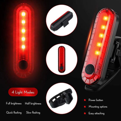 Rear Light Bike - 2 Pack USB Rechargeable Bicycle Tail Lights, Waterproof Safety Warning Lights, Mountain Bike Accessories for Night Cycling - Image 4