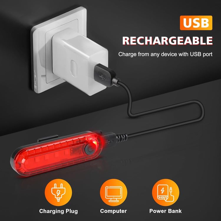 Rear Light Bike - 2 Pack USB Rechargeable Bicycle Tail Lights, Waterproof Safety Warning Lights, Mountain Bike Accessories for Night Cycling - Image 3