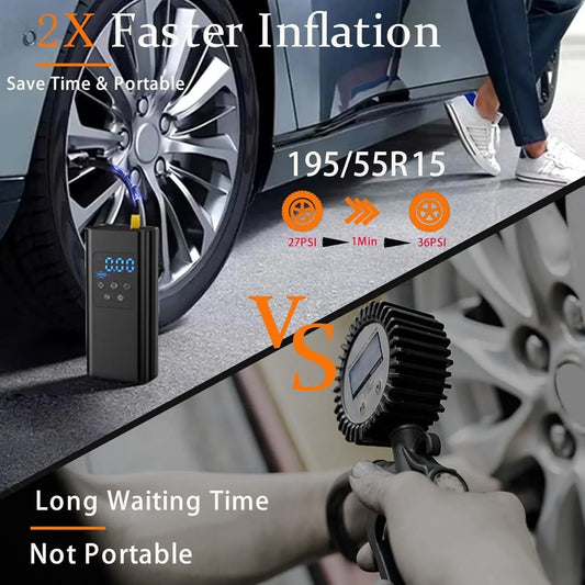 Bicycle pump, Portable digital air pump for cars, handy and Cordless rechargeable, suitable for motorcycles, bicycles - Image 3