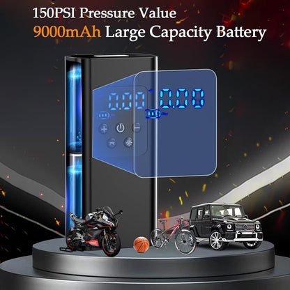 Bicycle pump - Portable digital air pump for cars, handy and wirelessly rechargeable, suitable for motorcycles, bicycles, boats and car tires. - Image 4