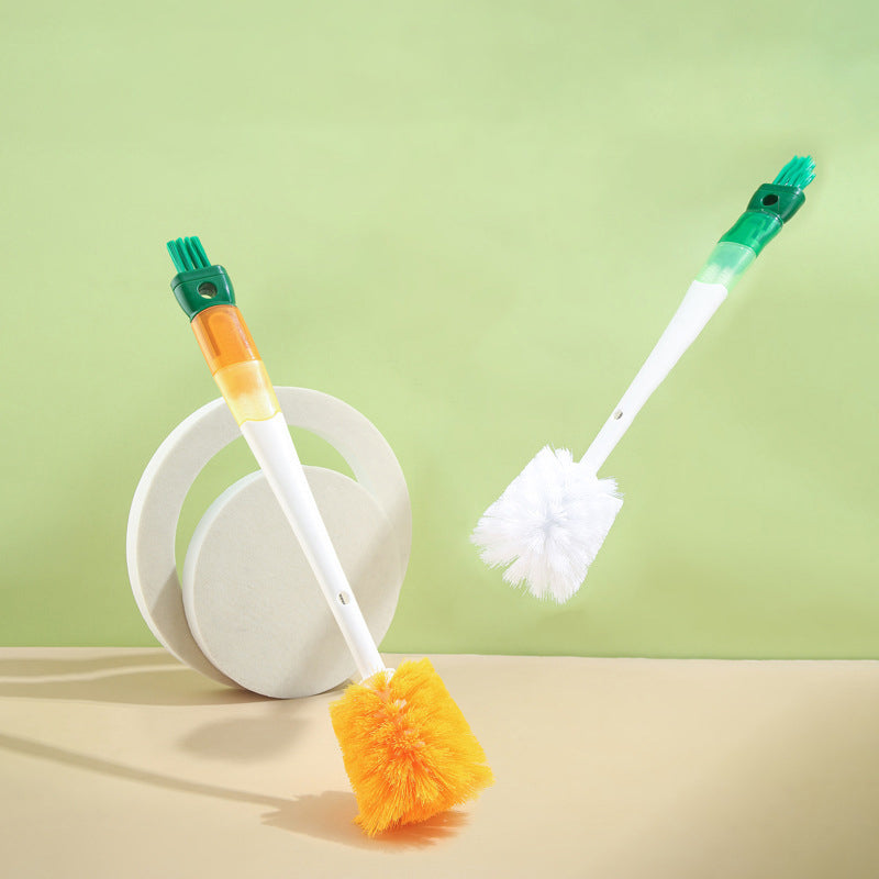 Bottle Brush - Dishwashing Brush - Straw Brush - Bottle Cleaner - Drinking Bottle - Thermos Cup - Cup Cleaner - Crevice Brush - Kitchen Accessories - Multifunctional - Orange - 1 Piece - Image 2