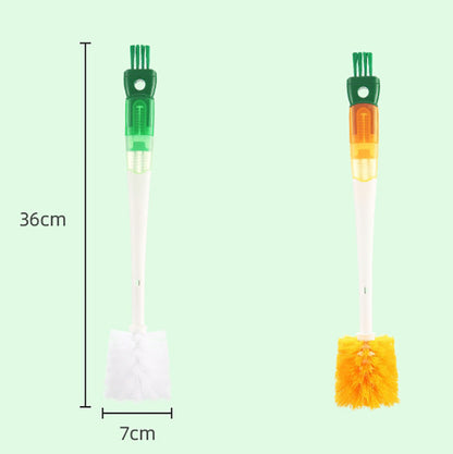 Bottle Brush - Dishwashing Brush - Straw Brush - Bottle Cleaner - Drinking Bottle - Thermos Cup - Cup Cleaner - Crevice Brush - Kitchen Accessories - Multifunctional - Orange - 1 Piece - Image 3