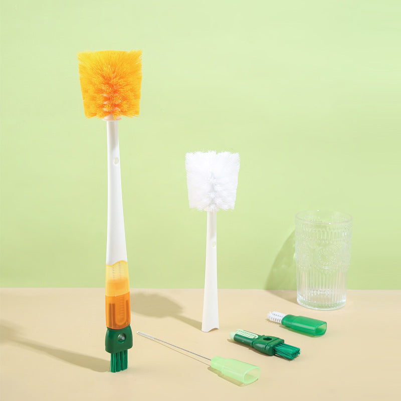 Bottle Brush - Dishwashing Brush - Straw Brush - Bottle Cleaner - Drinking Bottle - Thermos Cup - Cup Cleaner - Crevice Brush - Kitchen Accessories - Multifunctional - Orange - 1 Piece - Image 5
