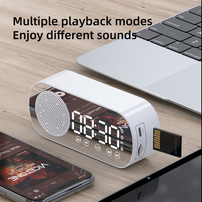 Alarm clock radio - mains powered alarm clock radio - child's alarm clock - digital alarm clocks - analog alarm clock - digital alarm clock - digital bedroom alarm clock - Bluetooth speaker - speaker - mirror with light - portable radio - pink - 1 piece - Image 3