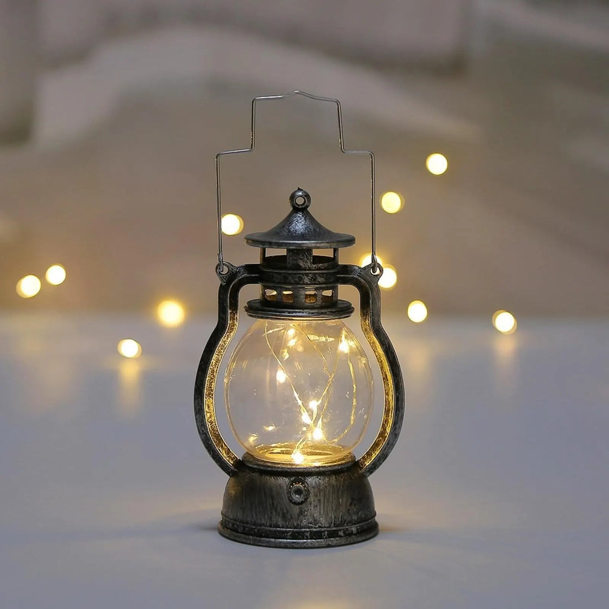 Flameless LED Candles with Moving Flame Effect for Christmas, Table Decor, Living Rooms and Safe Ambient Lighting, Antique Silver