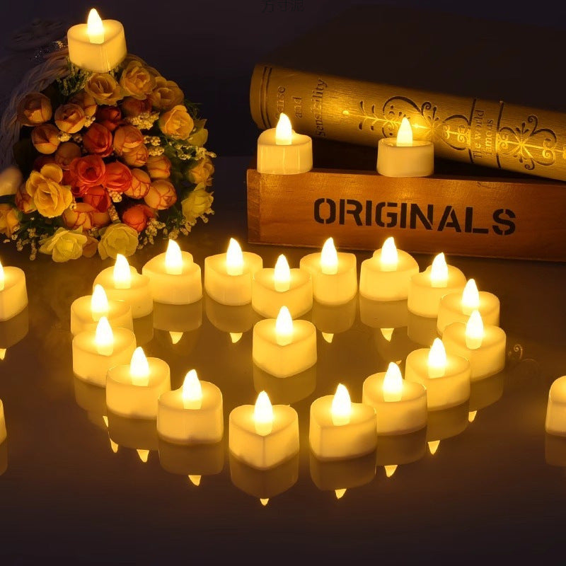 Battery Operated Candles - Set of Rose Petal Candles - 99 Artificial Rose Petals - 24 Heart-Shaped LED Tea Lights - Suitable for Proposals - Anniversaries - Romantic Evenings - Table Decorations - Weddings - Birthdays - Image 8