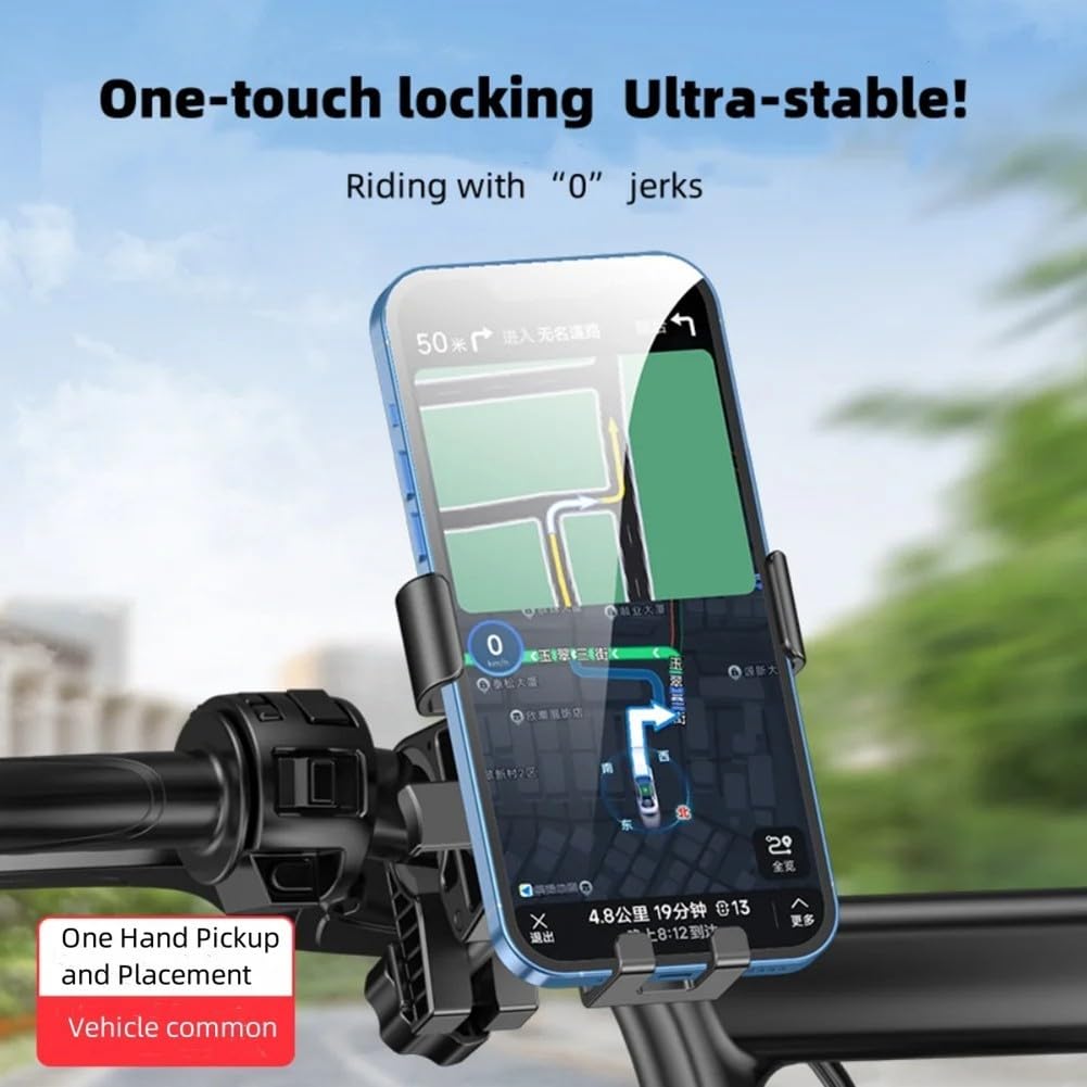 Bicycle Phone Holder - Universal - Shock and Vibration Protection - Bicycle/Motorcycle/Scooter/ATV - Phone Stand - Smartphone Holder - 360 Degree Rotatable - Yellow - Image 4